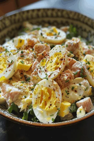 tuna egg salad with Cumin and Coriander taken with iphone 15 pro max --iw 2 --ar 4:5 --v 6.0 --raw