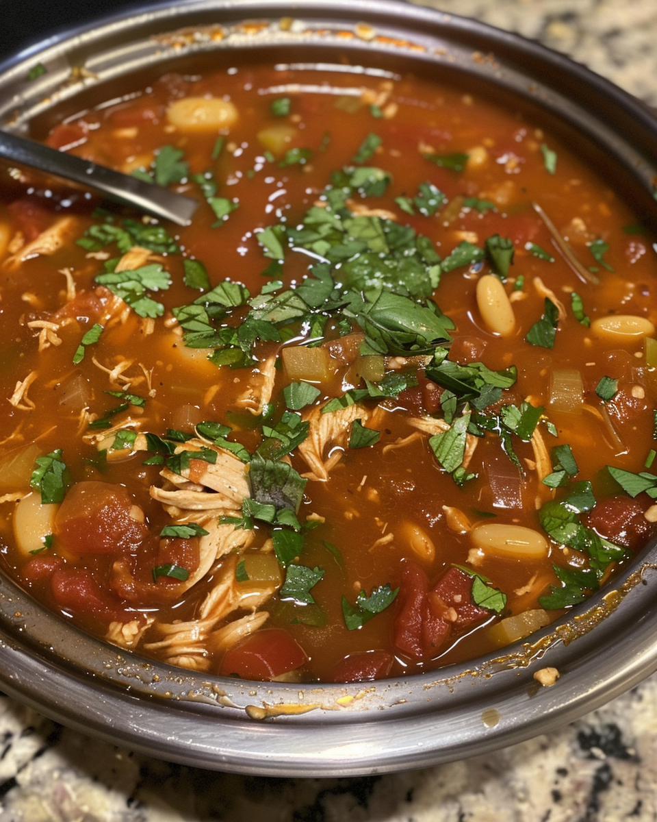 Closing lid on pressure cooker filled with ravioli and tomato basil sauce