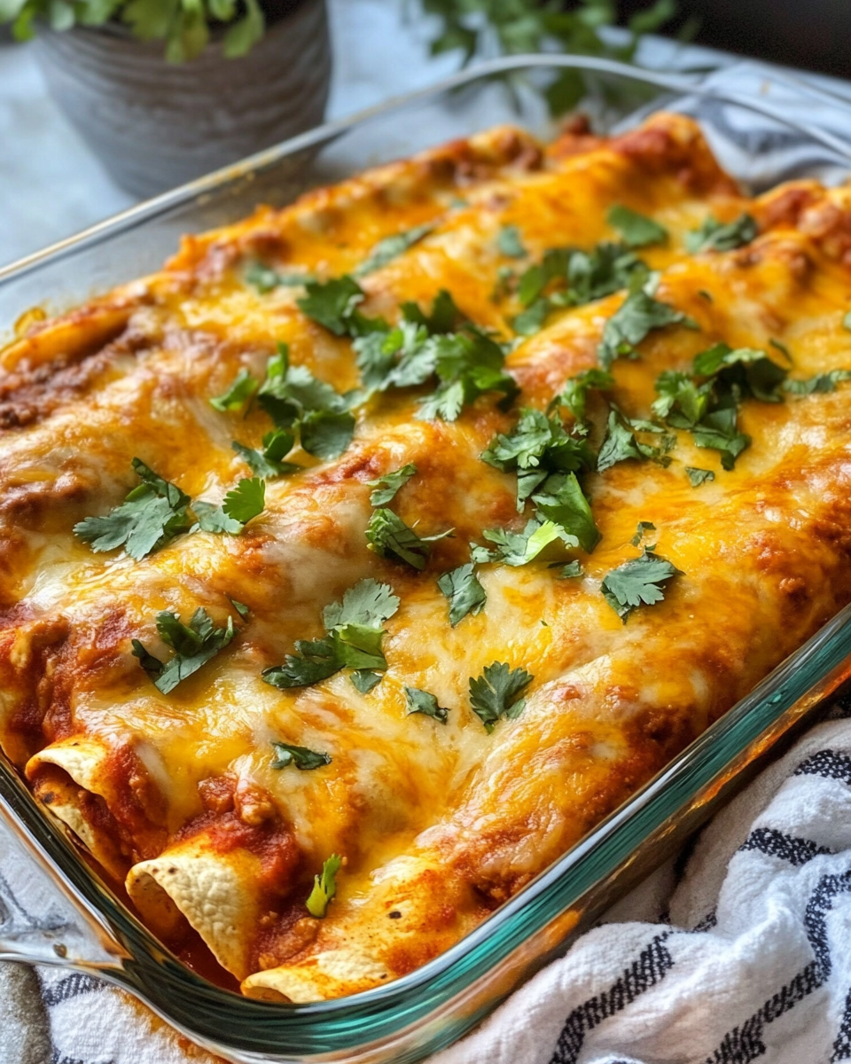 Ingredients including ground beef, tortilla quarters, beans and cheese for beef enchilada casserole