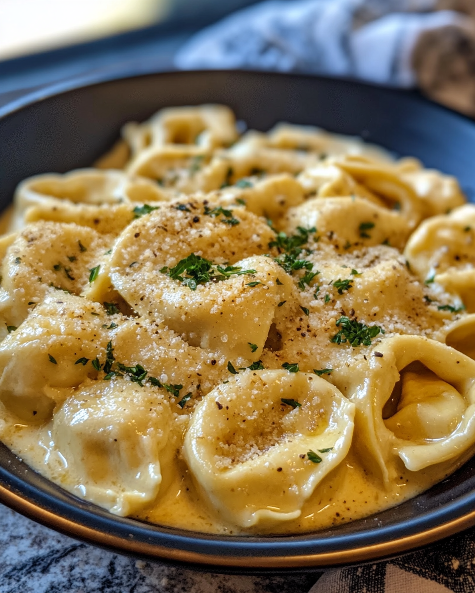 Ingredients and process of making cowboy butter garlic chicken tortellini