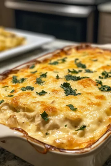 Creamy Low Carb Chicken Casserole (No Noodle Comfort!) taken with iphone 15 pro max --iw 2 --ar 4:5 --v 6.1 --raw
