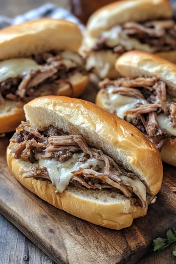 Crockpot French Dip Sandwiches taken with iphone 15 pro max --iw 2 --ar 4:5 --v 6.1 --raw