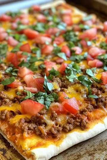 Easy Sheet Pan Taco Pizza for Busy Nights taken with iphone 15 pro max --iw 2 --ar 4:5 --v 6.1 --raw