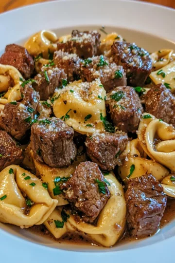 Garlic Steak Tortellini taken with iphone 15 pro max --iw 2 --ar 4:5 --v 6.1 --raw