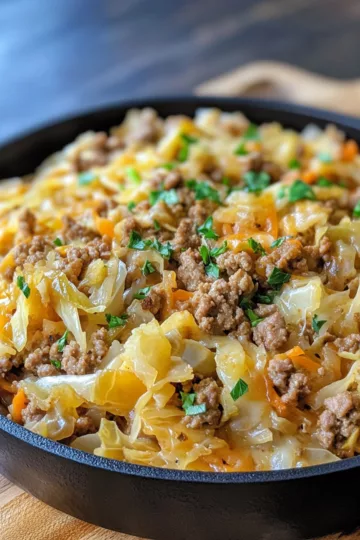 ground beef and cabbage recipes with Blue Cheese taken with iphone 15 pro max --iw 2 --ar 4:5 --v 6.1 --raw
