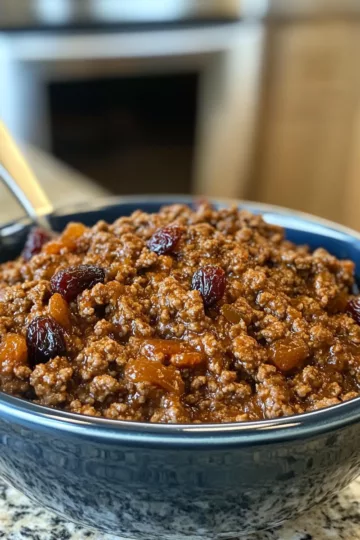 ground beef crockpot with Raisins and Dates taken with iphone 15 pro max --iw 2 --ar 4:5 --v 6.1 --raw