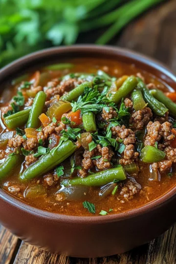 ground beef slow cooker recipes with Green Beans taken with iphone 15 pro max --iw 2 --ar 4:5 --v 6.1 --raw