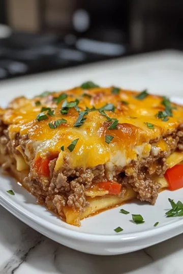 Hobo Casserole Ground Beef Recipe Easy taken with iphone 15 pro max --iw 2 --ar 4:5 --v 6.1 --raw