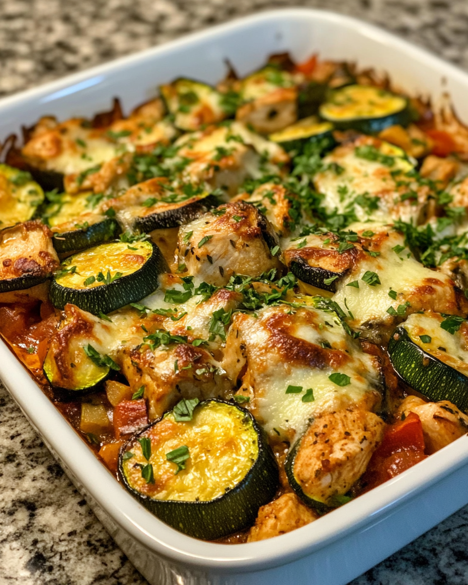 Mediterranean chicken with zucchini and cherry tomatoes cooking in pressure cooker