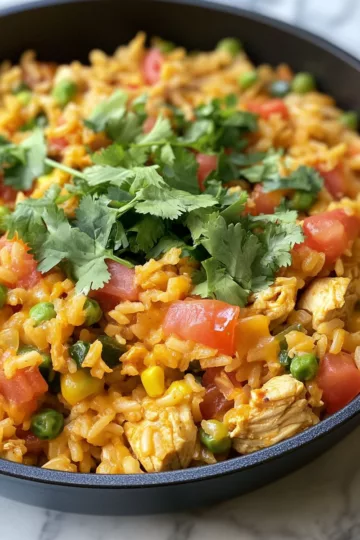 One Pot Cheesy Southwest Chicken Rice taken with iphone 15 pro max --iw 2 --ar 4:5 --v 6.1 --raw