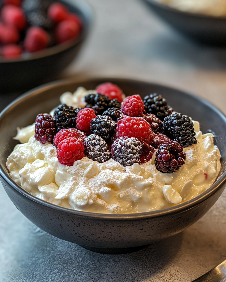 Ingredients lined up for blueberry rice pudding with spices and syrup