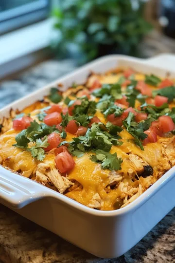 Southwest Chicken Casserole taken with iphone 15 pro max --iw 2 --ar 4:5 --v 6.1 --raw