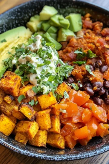 Sweet Potato Taco Bowl taken with iphone 15 pro max --iw 2 --ar 4:5 --v 6.1 --raw