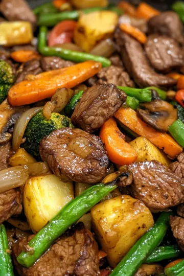 30minute beef stir fry with vegetables quick flavorful and taken with iphone 15 pro max --iw 2 --ar 4:5 --v 6.1 --raw