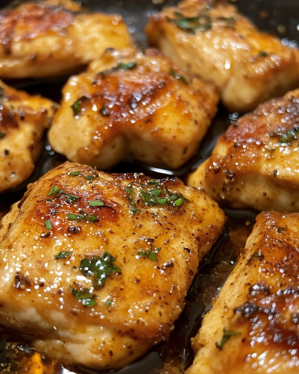 Finished glazed brown sugar Italian pork chops served with side