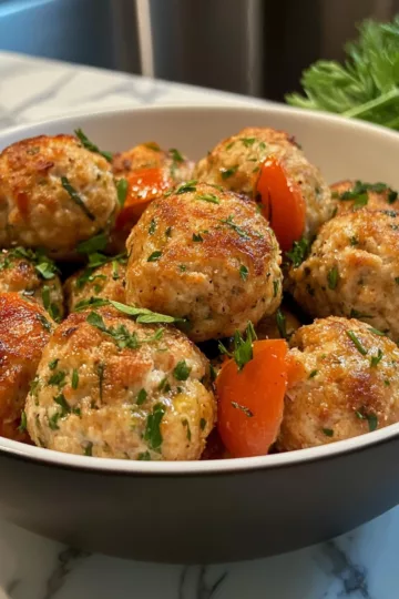 Baked Salmon Meatballs taken with iphone 15 pro max --iw 2 --ar 4:5 --v 6.1 --raw