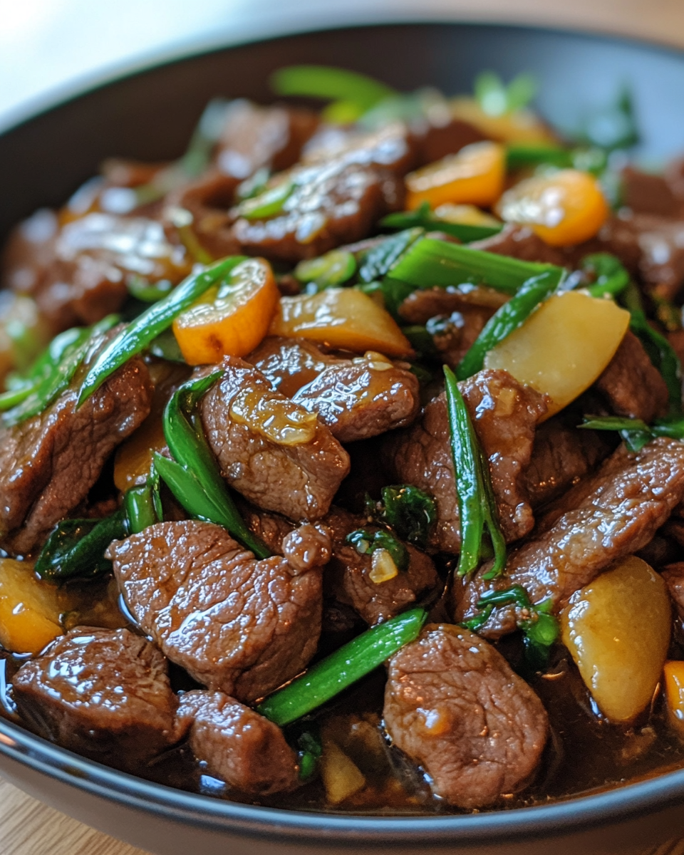 Fresh pressure cooker ingredients including flank steak, garlic, bell pepper, and broccoli