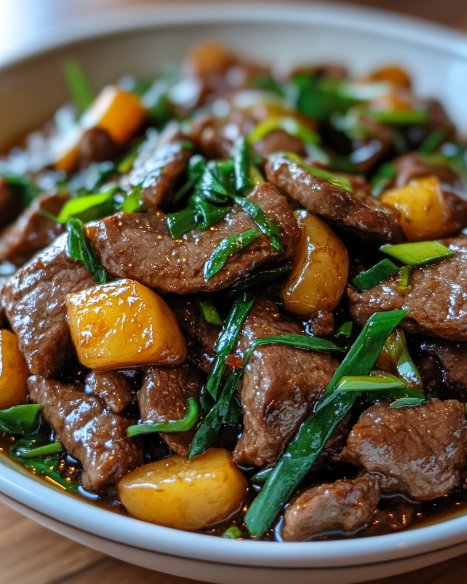 Pressure cooker cooking beef with oyster sauce showing rich juices