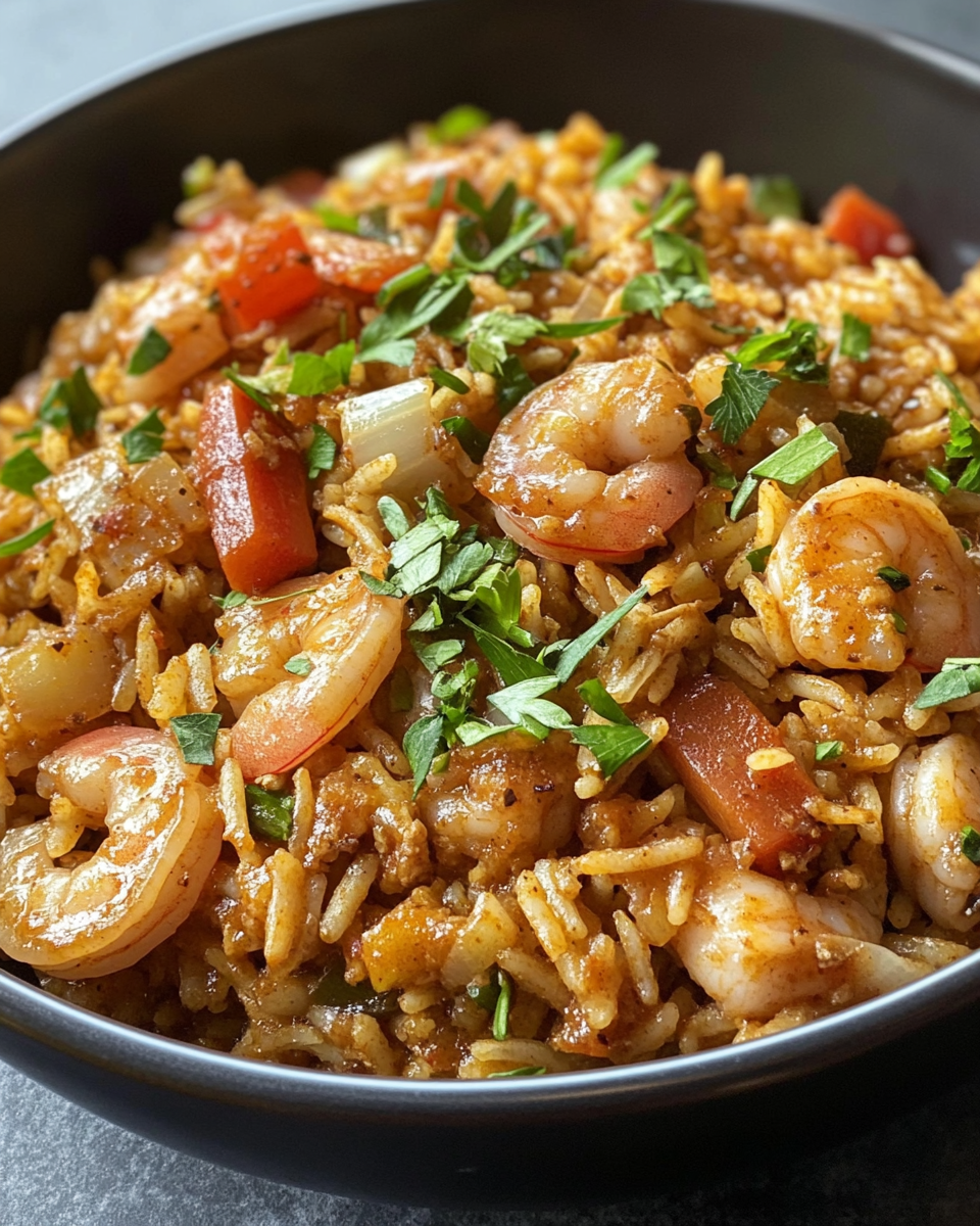 Ingredients for Cajun pastalaya displayed on kitchen counter