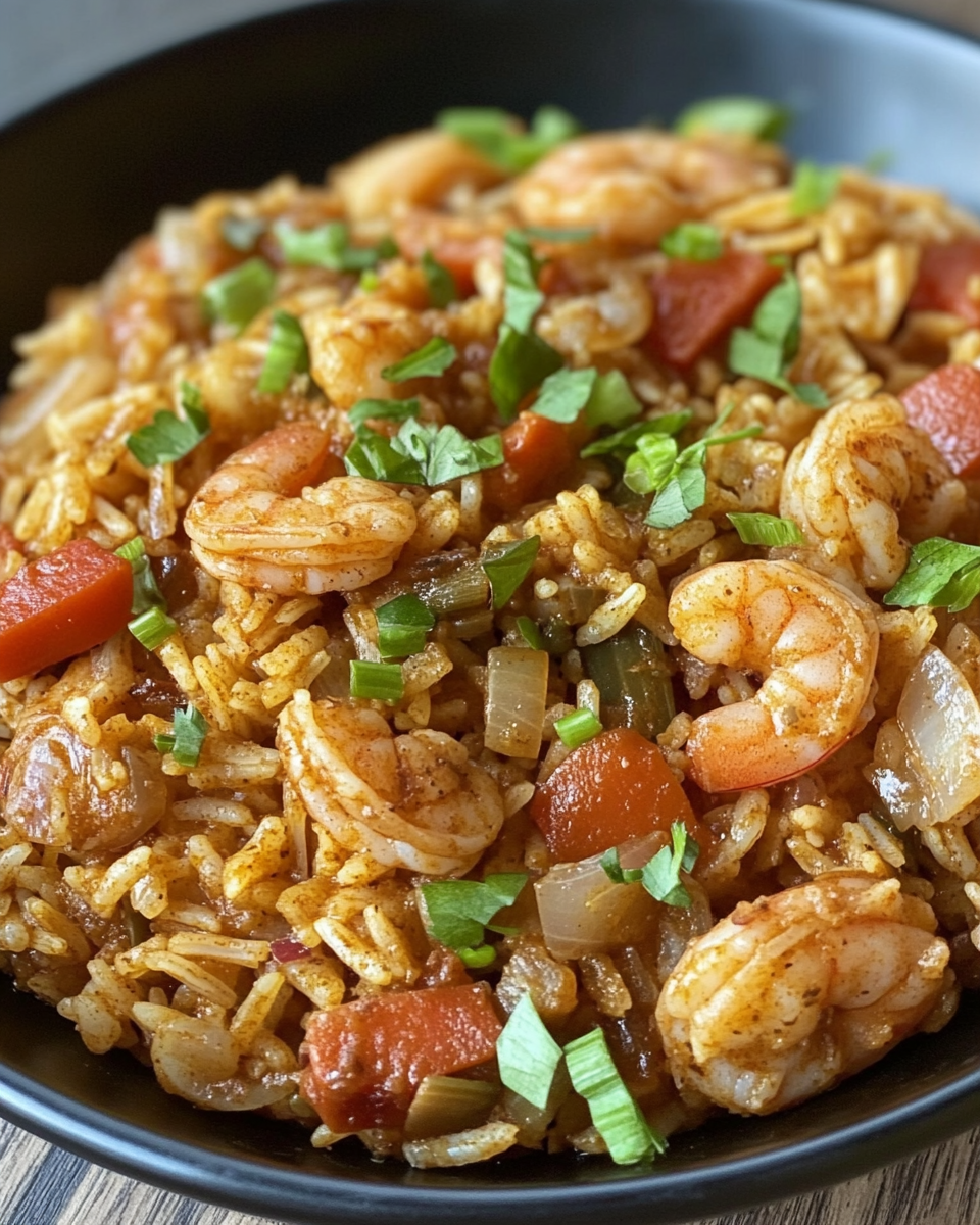 Close-up of Cajun pastalaya cooking in pressure cooker