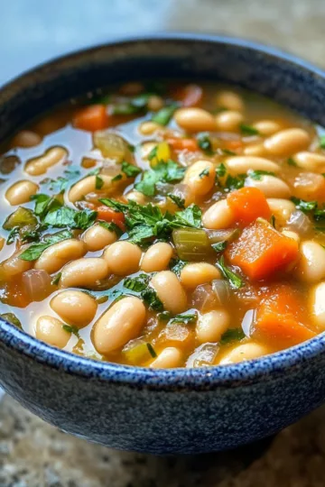 Cannellini Bean Soup Recipe: Soul-Warming Comfort Food taken with iphone 15 pro max --iw 2 --ar 4:5 --v 6.1 --raw