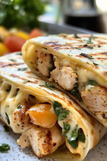 cheesy garlic chicken wraps taken with iphone 15 pro max --iw 2 --ar 4:5 --v 6.1 --raw