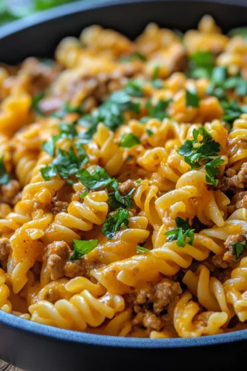 cheesy taco pasta easy one pot weeknight dinner recipe taken with iphone 15 pro max --iw 2 --ar 4:5 --v 6.1 --raw