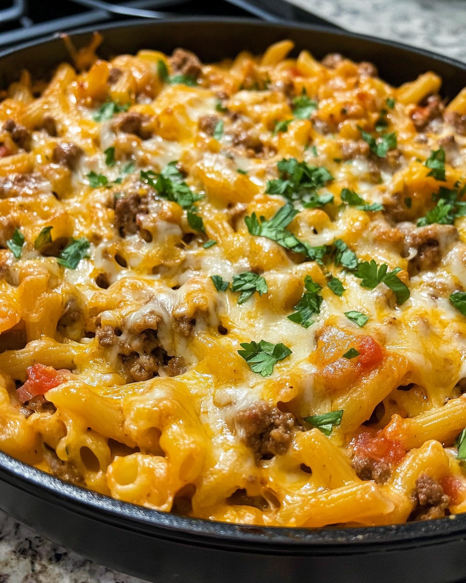 One pot cheesy taco pasta bubbling in the pressure cooker