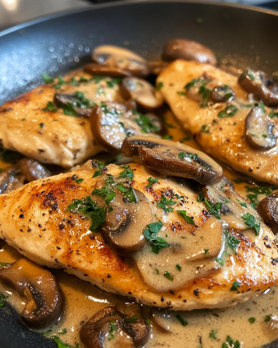 Tender chicken strips marinating in soy sauce and ready for cooking