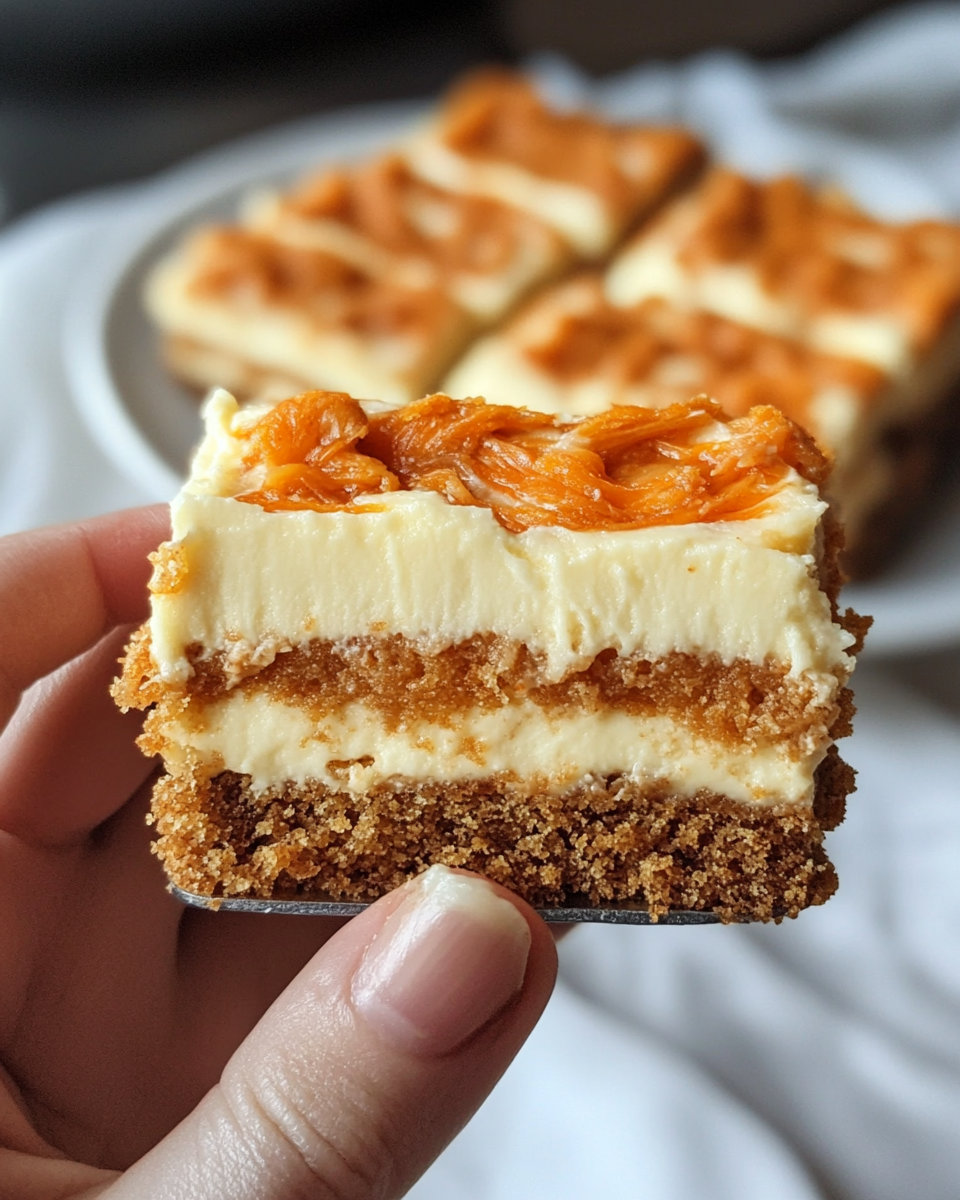 Cream cheese carrot cake bars fresh from pressure cooker