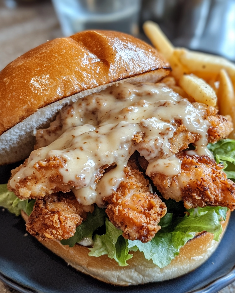 Steam and aroma of crispy chicken sandwich with chili chocolate dip