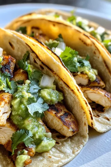 Crispy Poblano Chicken Tacos with Avocado-Jalapeño Salsa taken with iphone 15 pro max --iw 2 --ar 4:5 --v 6.1 --raw