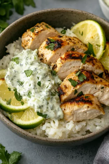 Dump-and-Bake Chicken Tzatziki Rice Recipe taken with iphone 15 pro max --iw 2 --ar 4:5 --v 6.1 --raw