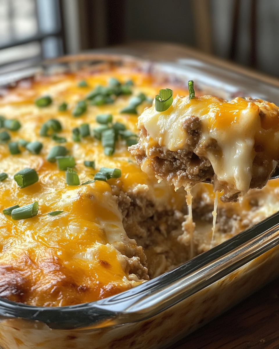 Pressure cooker with sizzling ground beef for casserole