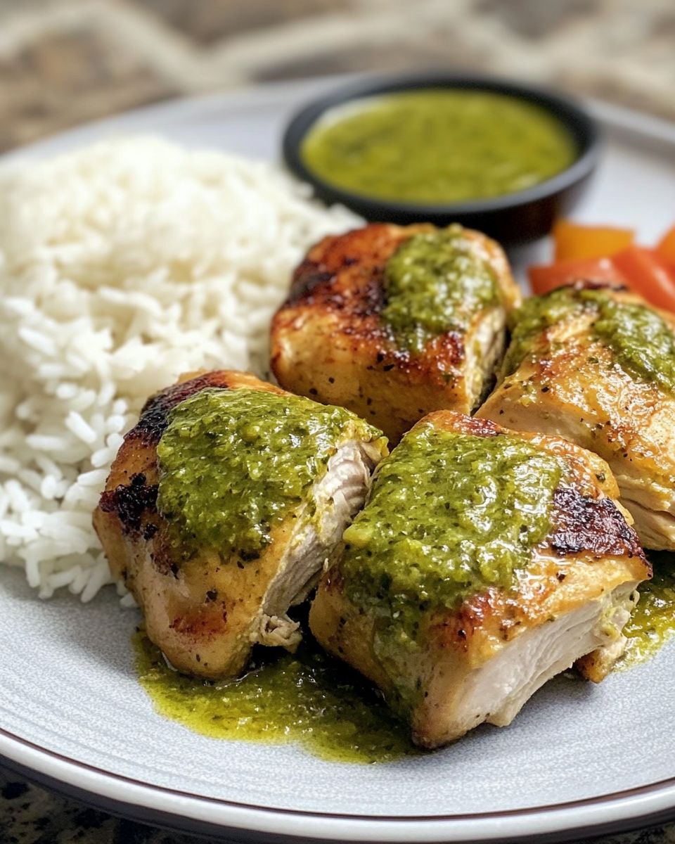Delicious Peruvian Green Rice cooking in pressure cooker with vibrant green cilantro