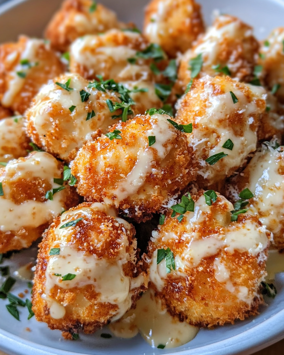 Serving garlic butter chicken bites with creamy Parmesan pasta plated and ready to eat