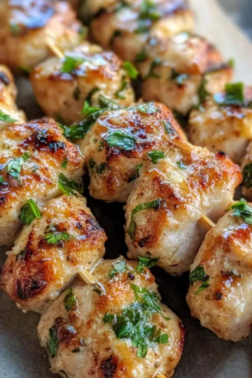 Garlic Parmesan Chicken Skewers taken with iphone 15 pro max --iw 2 --ar 4:5 --v 6.1 --raw
