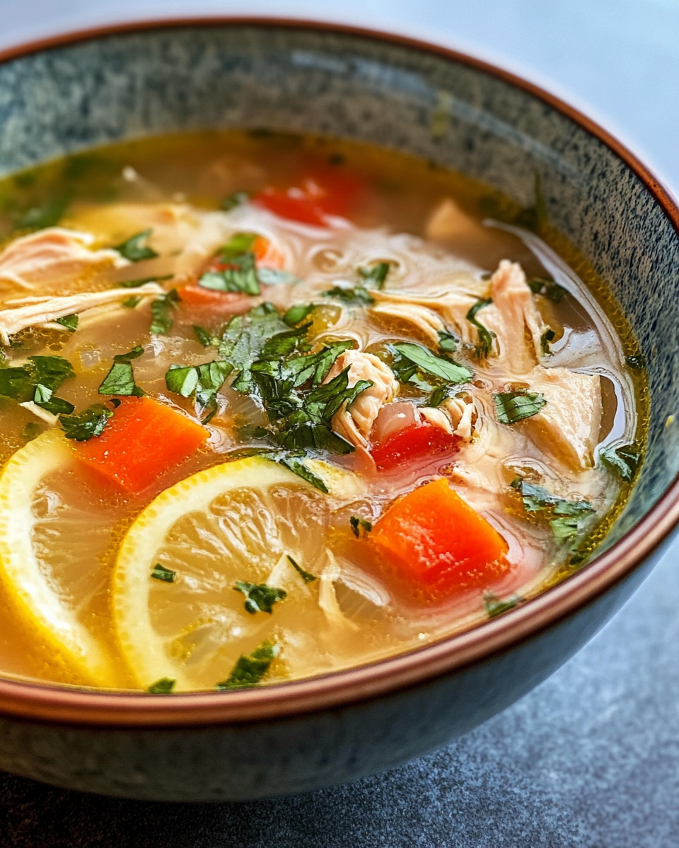 Pressure cooker with steam escaping while cooking Greek lemon chicken soup