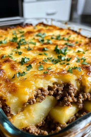 ground beef and potatoes casserole easy dinner recipe taken with iphone 15 pro max --iw 2 --ar 4:5 --v 6.1 --raw