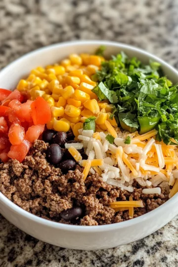 ground beef burrito bowl taken with iphone 15 pro max --iw 2 --ar 4:5 --v 6.1 --raw