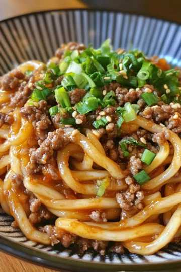 ground beef mongolian noodles taken with iphone 15 pro max --iw 2 --ar 4:5 --v 6.1 --raw