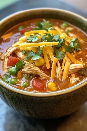 hearty crockpot chicken tortilla soup recipe taken with iphone 15 pro max --iw 2 --ar 4:5 --v 6.1 --raw