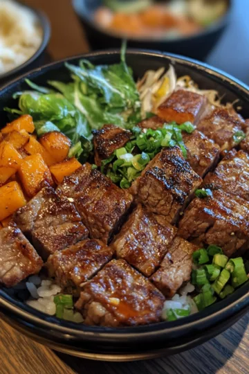 hibachi steak bowls taken with iphone 15 pro max --iw 2 --ar 4:5 --v 6.1 --raw