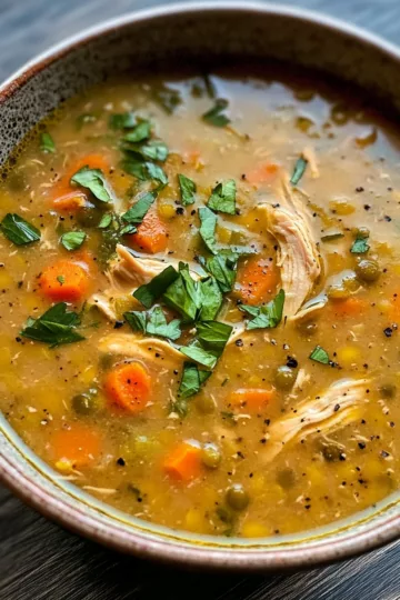 High Protein Chicken Lentil Soup taken with iphone 15 pro max --iw 2 --ar 4:5 --v 6.1 --raw