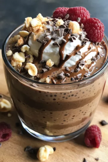 High Protein Chocolate Chia Pudding taken with iphone 15 pro max --iw 2 --ar 4:5 --v 6.1 --raw