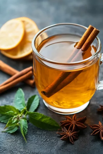 Homemade Cinnamon Tea Recipes to Reduce Inflammation taken with iphone 15 pro max --iw 2 --ar 4:5 --v 6.1 --raw