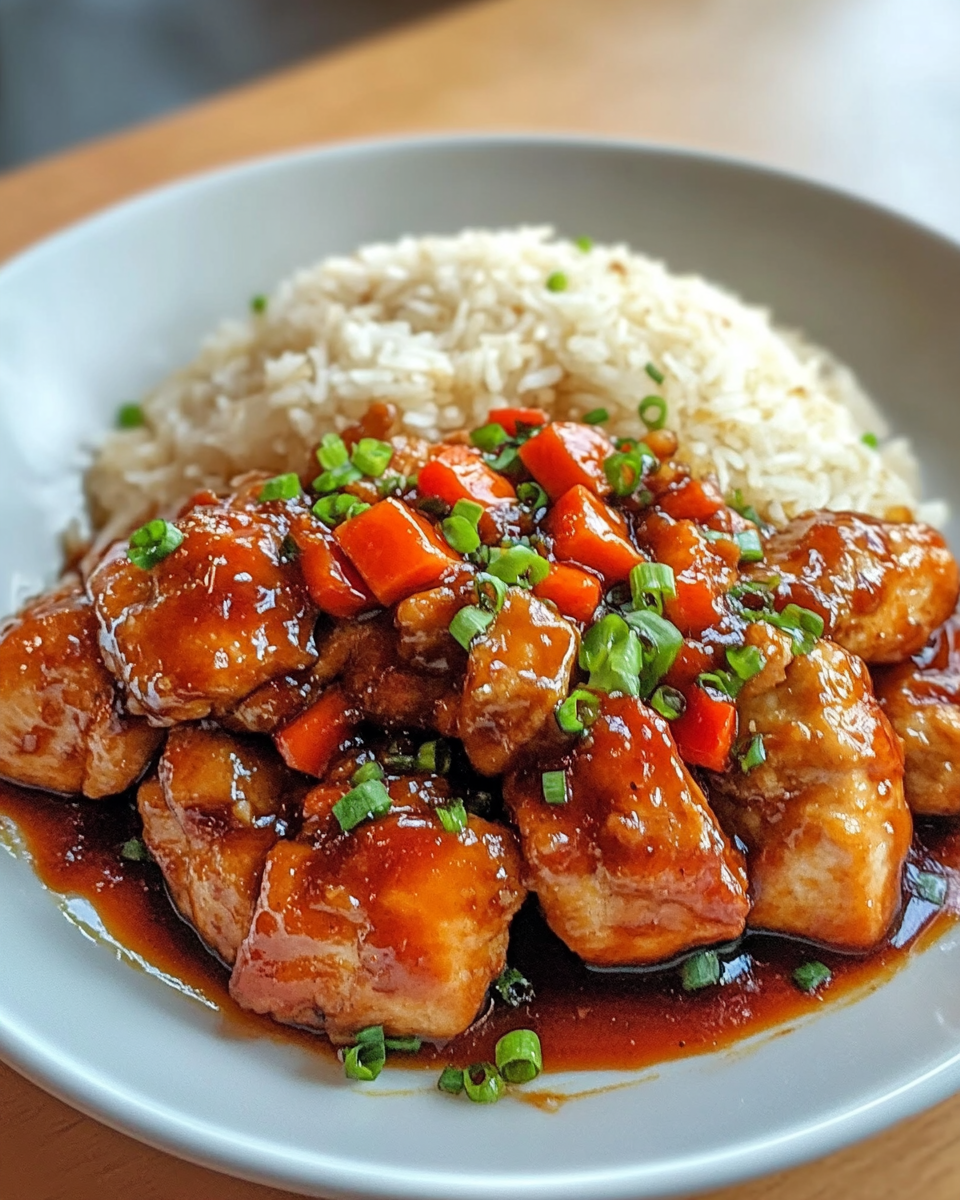 Finished honey sriracha chicken and broccoli in skillet