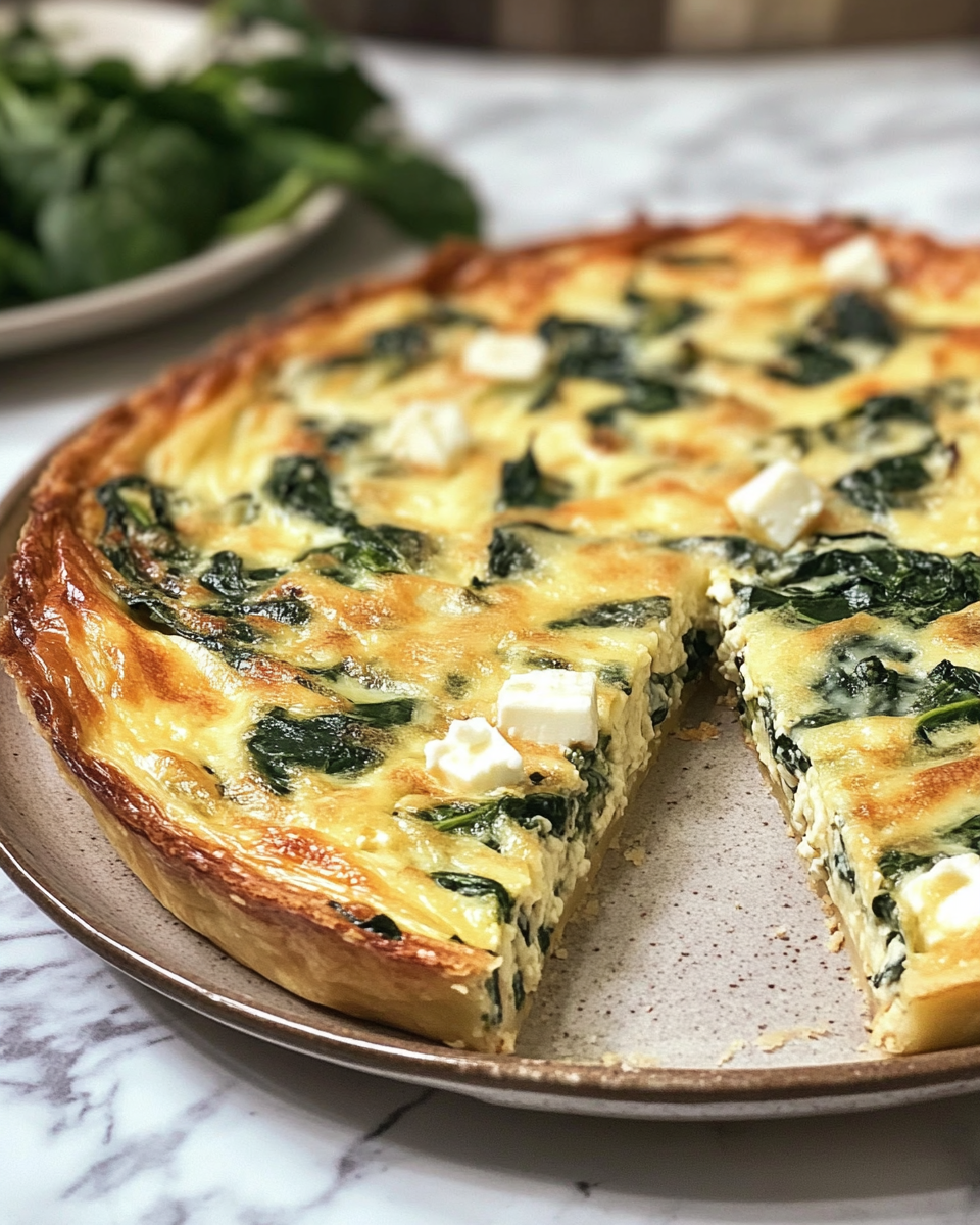 Pressure cooker steaming with crustless spinach onion and feta quiche ready