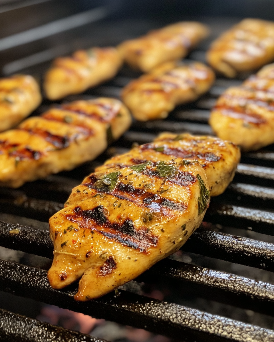 Juicy Key West grilled chicken with tropical citrus marinade steaming fresh from pressure cooker