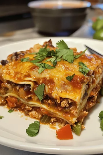 mexican lasagna taken with iphone 15 pro max --iw 2 --ar 4:5 --v 6.1 --raw